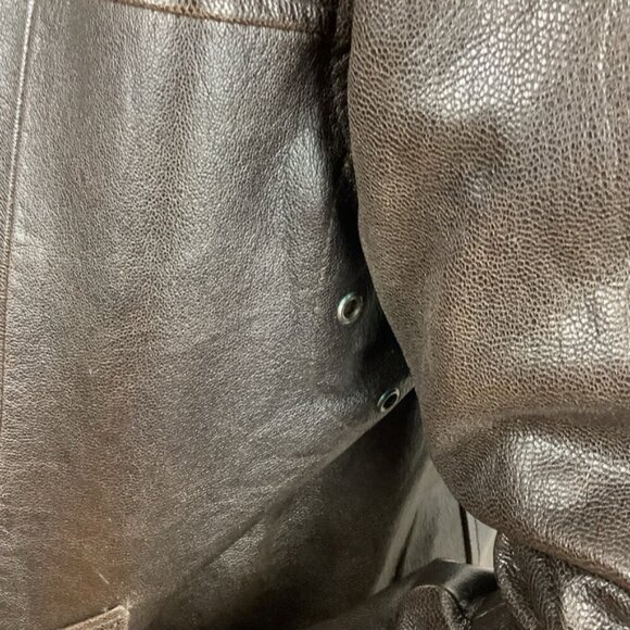 GENUINE LEATHER BROWN JACKET OLD EL PASO XL - Picture 7 of 10